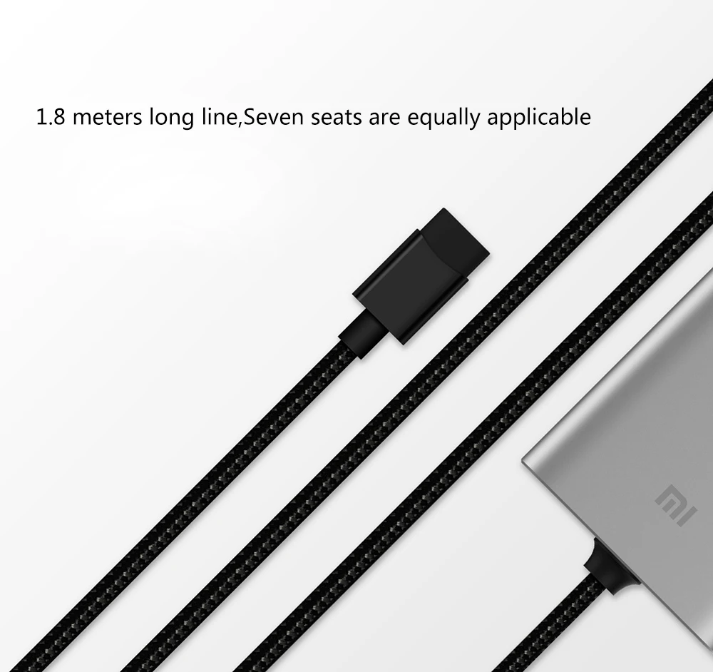 Original Xiaomi Car Charger QC3.0 Fast Version Extended Accessory parts quaick charge USB-A USB-C Dual Port Output Smart Car