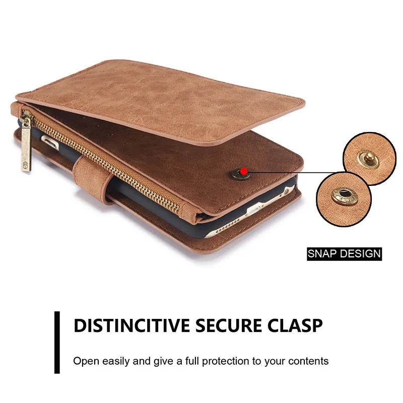 Люксовый Бренд Подлинная Кожаный Чехол Телефон Для iPhone 6/6 s Молнии Бумажник