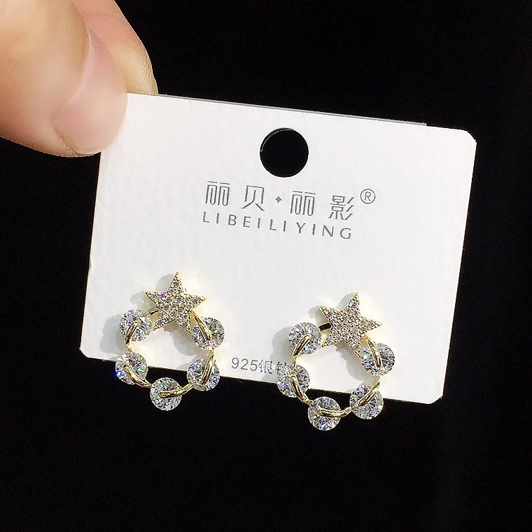 ЦИРКОНИЕВЫЕ серьги в виде цветка 925 Серебряный столб гипоаллергенный fadeless Сплав