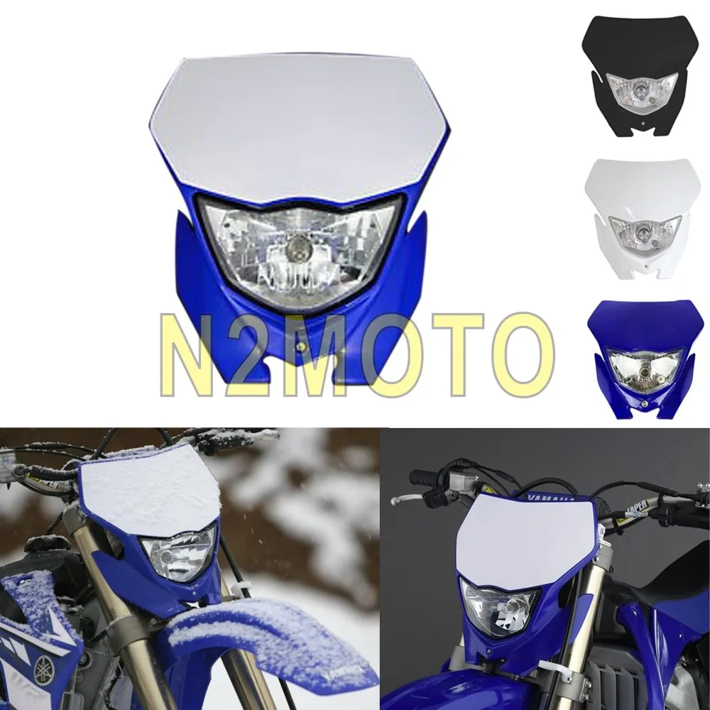 Фары для мотокросса белый H4 12V 35W двойной спортивный комплект для Yamaha WRF250/400/426/450 YZ TTR WR XT MX Enduro Байк головной светильник