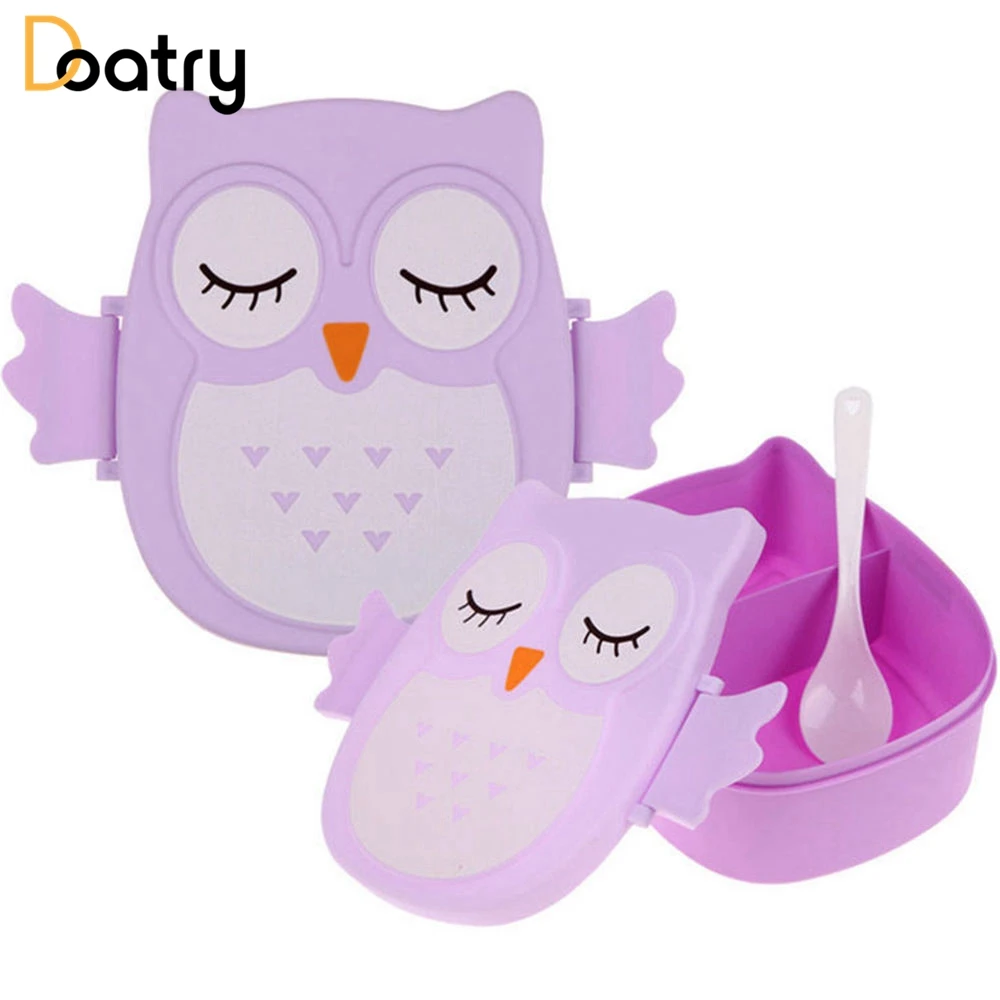 Милый мультяшный детский пластиковый Ланчбокс набор столовых приборов для детей