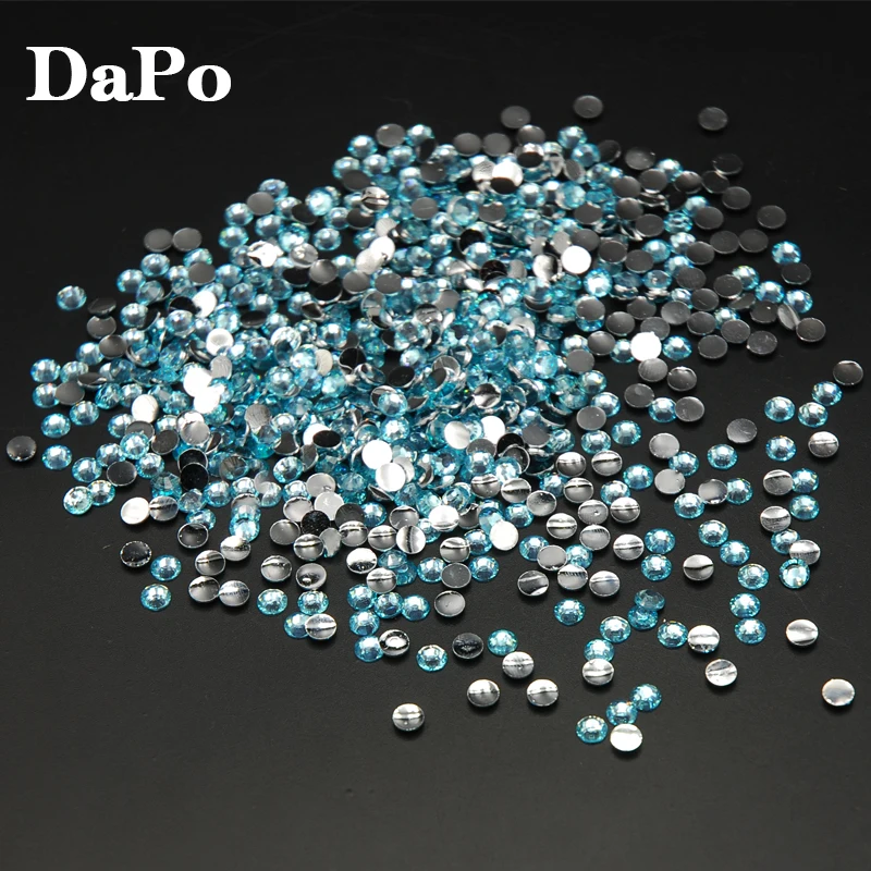 3D дизайн ногтей Стразы Аквамариновый Цвет Кристалл с плоской задней стороной