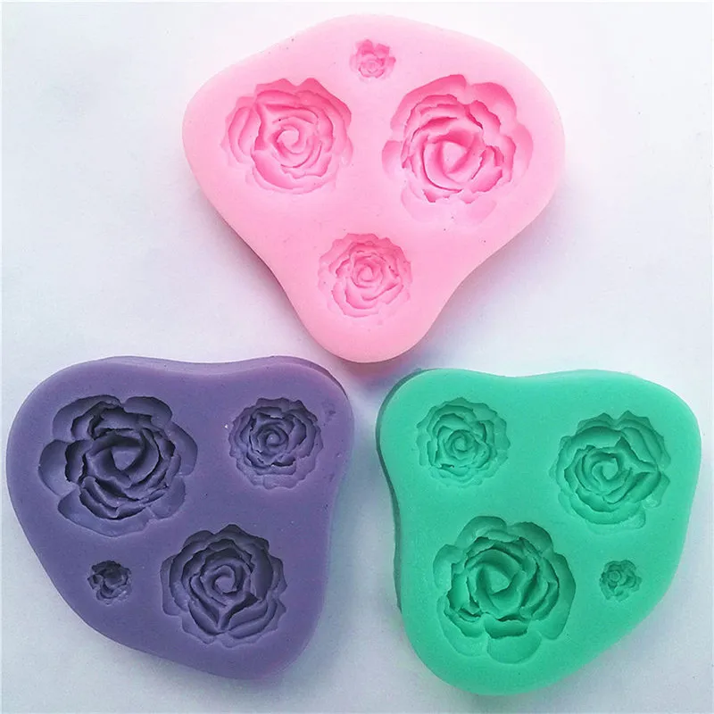 1 шт. силиконовая форма с розами для украшения торта выпечки помадной глазурью 3D