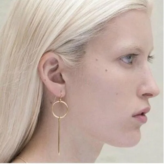 Женские серьги в стиле ретро Простые Длинные геометрические с круглыми и