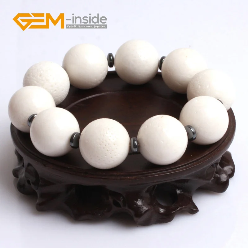 Самодельные браслеты с круглыми бусинами из натурального кораллового Южного