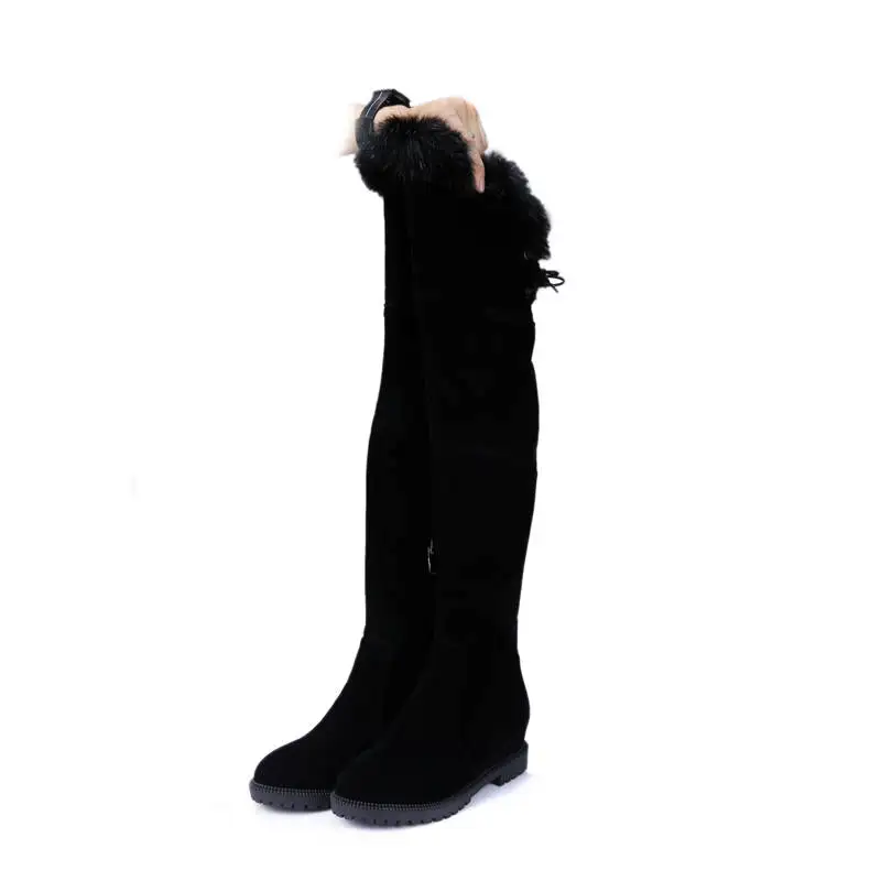 Женские ботфорты на молнии MORAZORA черные однотонные и шнуровке новинка зимнего