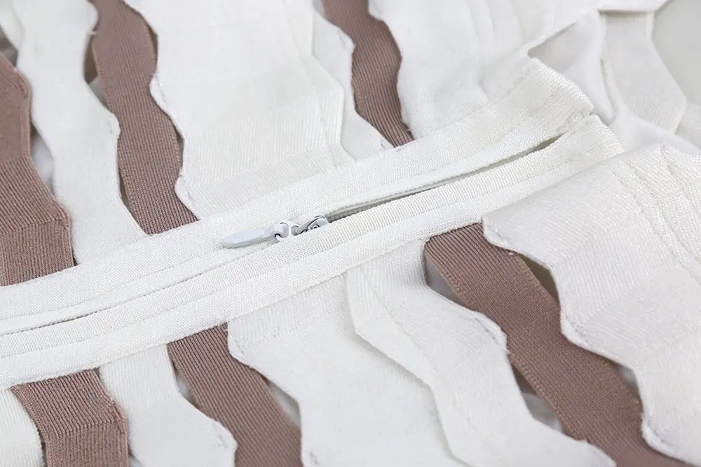 

Strap Bandage Dress Color Patchwork Sexy Night Club Mini Jacquard Strapless Dresses Celebrity Party