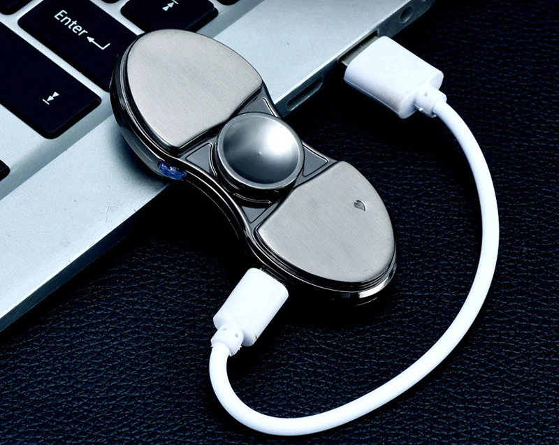 Hand Spinner Fidget Top Toy USB Electronic Cigarette Lighter Spin Finger LED Letters Gyro Focus | Игрушки и хобби