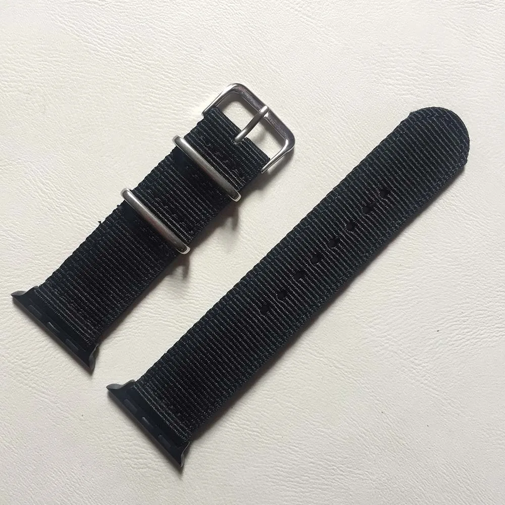 Нейлоновый спортивный ремешок для часов Apple Watch Series 4 42 мм 38 iwatch 1 2 3 40 44 черный