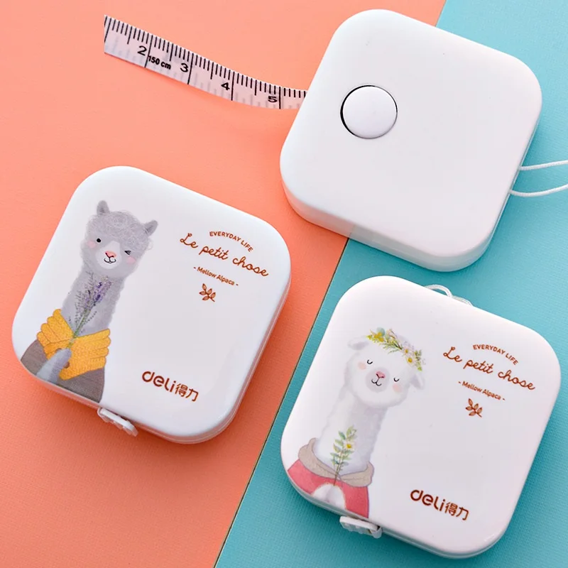 2 шт. Мультфильм Альпака кожаная измерительная лента 1,5 м 60 дюймов Мини Портативный измерительная лента tapeline офисные школьные принадлежности F577