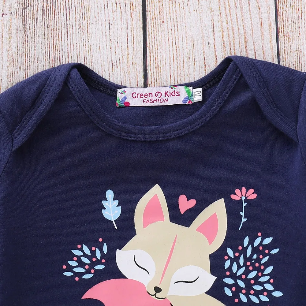 baby boy girl newborn clothing long sleeve fox rompers tops+long pants+hat 3pcs toddler outfits meisje kleding | Детская одежда и