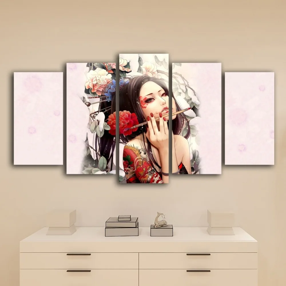 HD печать 5 тату девушка холст Художественная живопись современный Декор для дома