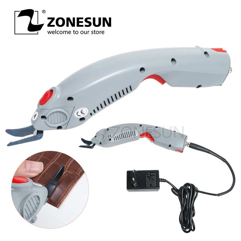 Электрические ножницы ZONESUN для резки бумаги коробки одежды ткани текстиля кожи