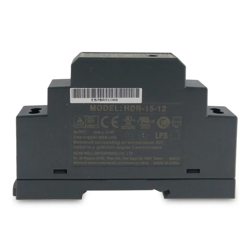 HDR-15w 5 в 12 В 15 в 24 в 48 в 15 Вт meanwell источник питания 15 Вт Ультра тонкая ступенчатая форма din-рейка импульсный источник питания HDR-15