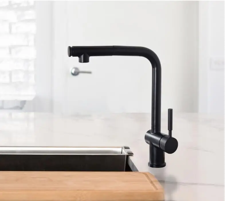 Newly Arrived Pull Out Kitchen Faucet black Sink Mixer Tap 360 degree rotation kitchen mixer taps | Обустройство дома