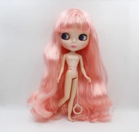 free shipping bjd joint rbl 499diy nude blyth doll birthday gift for girl 4 colour big eye dolls with beautiful hair cute toy