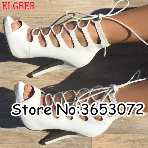 Женские замшевые сандалии-гладиаторы на шпильке с открытым носком шнуровке