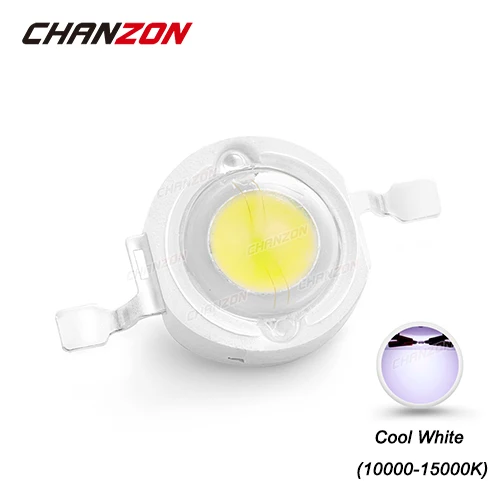 CHANZON 10 шт./лот светодиодный чип высокой мощности 1 Вт 3 Вт теплый натуральный холодный белый красный зеленый синий желтый 1 3 Вт для DIY прожектор лампы - Испускаемый цвет: Cool White 10000K