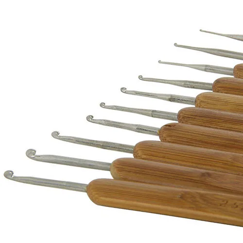 10 шт./компл. металлические крючки для вязания крючком с бамбуковой ручкой | Дом и