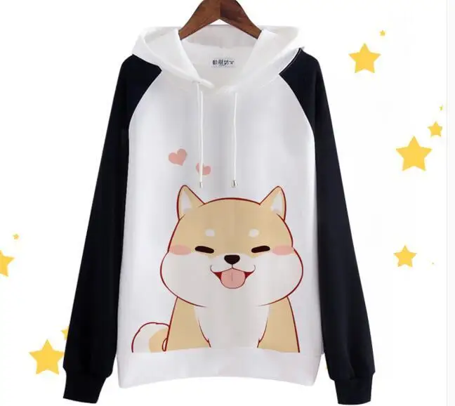 One Coat Осень Kawaii для девочек Флисовые толстовки хип-хоп и в стиле «Harajuku» собака кофты прикольные shiba Inu Doge 3D принт Для женщин пуловер с капюшоном A9022 - Цвет: One Coat