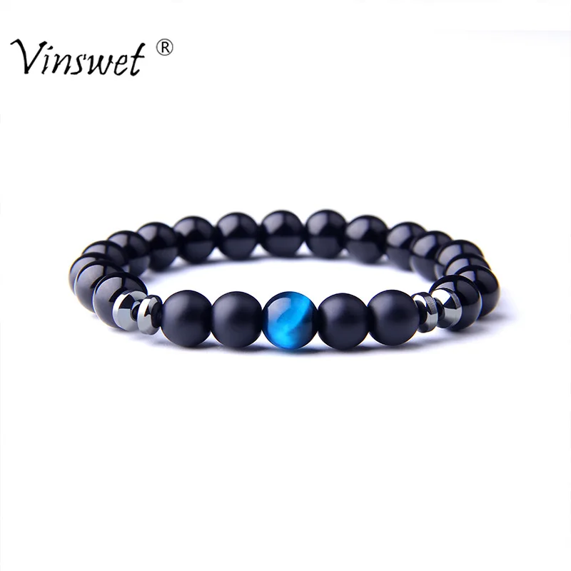 Натуральный Камень Королевский синий тигр глаз камень Бусы Браслеты для женщин и