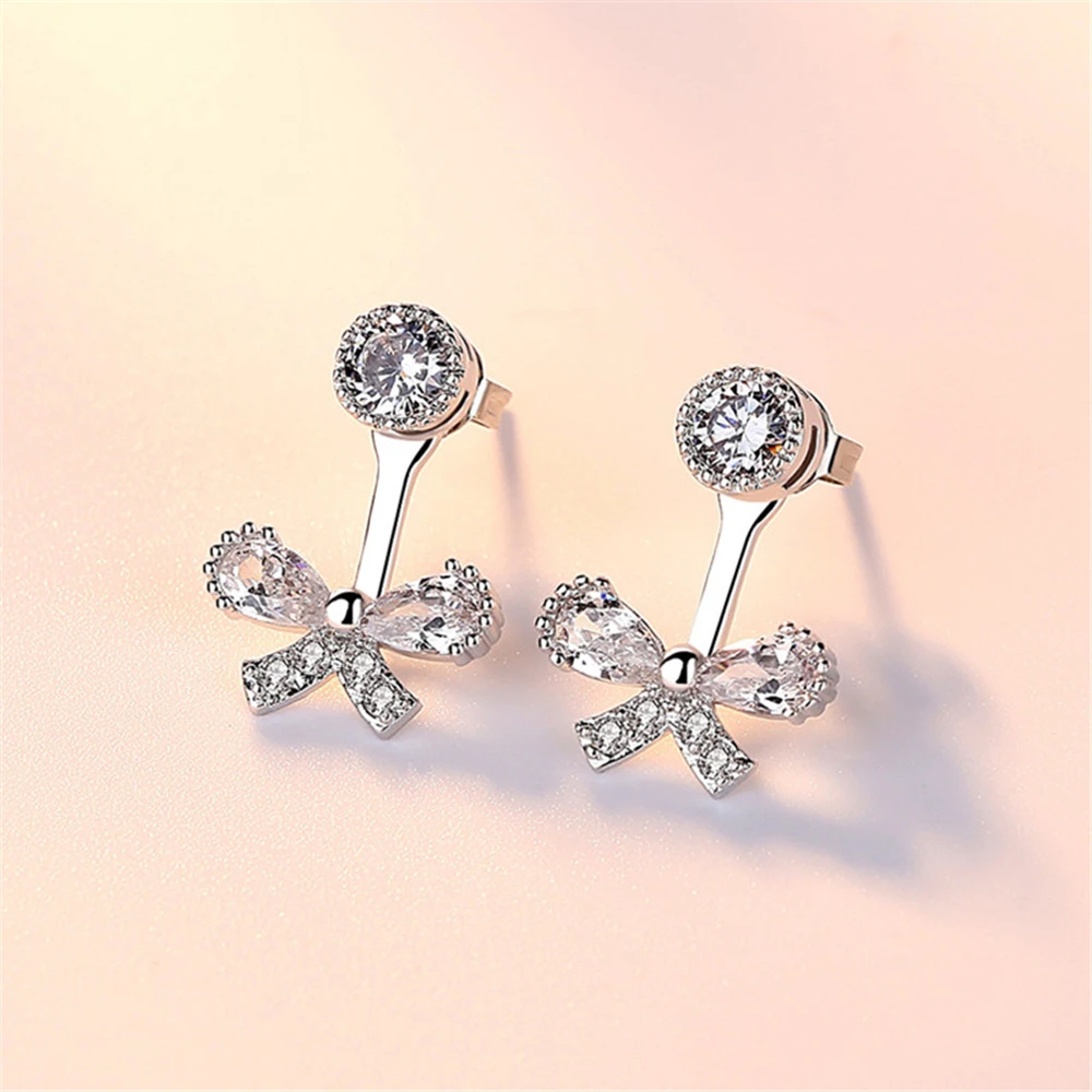 Женские роскошные циркониевые Серьги кисточки Seiko с милым бантом|earrings girl|zircon