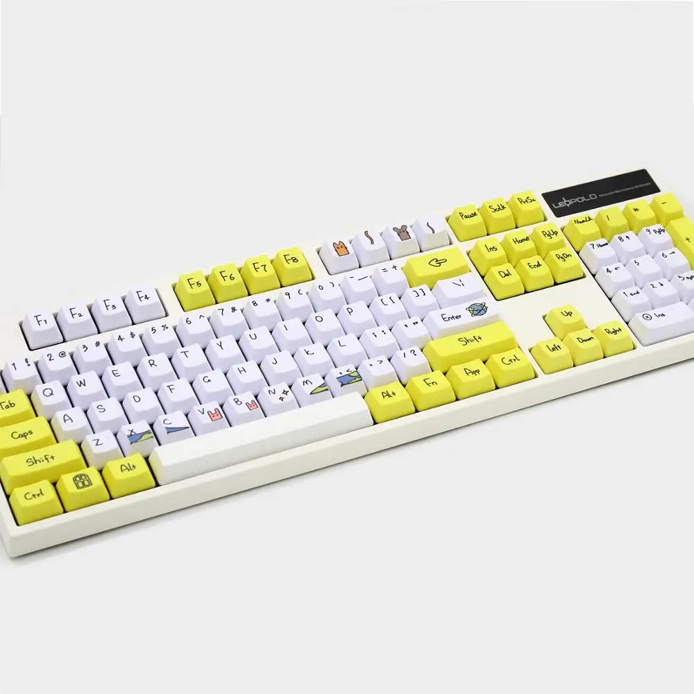 YMDK OEM профиль животных краситель подлежащая покраске PBT колпачок для клавиш 108