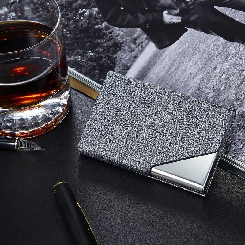 Бизнес ID RFID Блокировка Кредитная карта держатель для мужчин модный бренд Металл