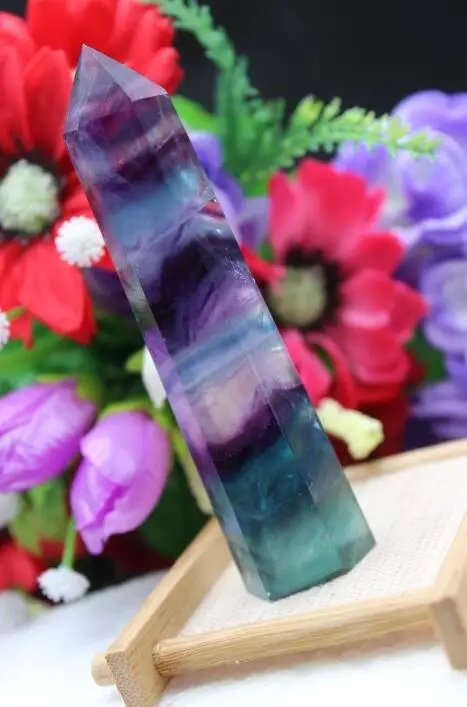

AAAA+++66g CHINA NATURAL Fluorite QUARTZ CRYSTAL WAND POINT HEALING a6