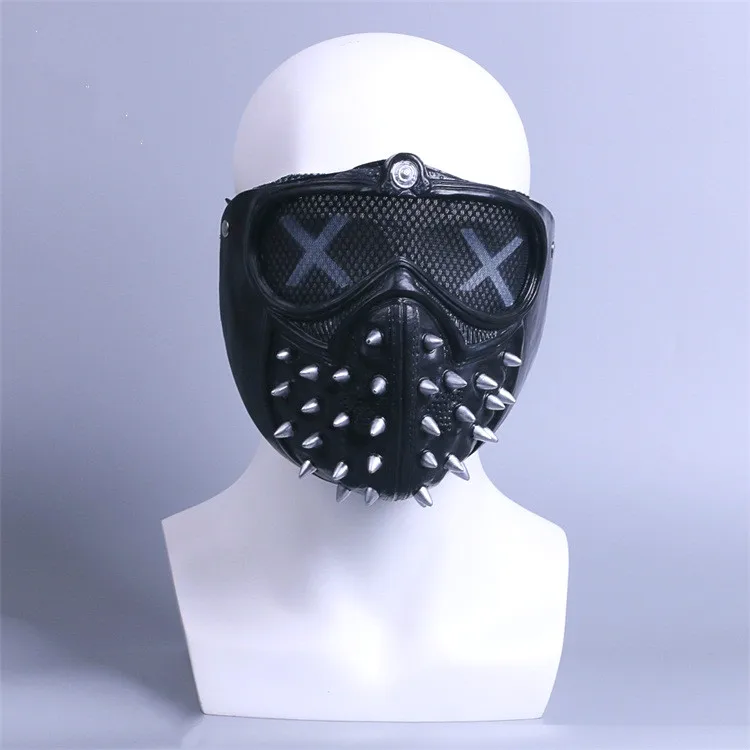 PVC Mask Only Watch Dogs 2 гаечные ключи жилет косплей костюм Mak черная искусственная кожа Dedsec куртка жилет для взрослых мужчин Хэллоуин Карнавальный Костюм - Цвет: PVC Mask Only