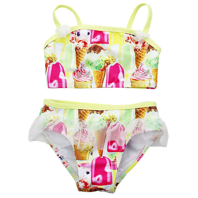 2 шт. детский купальник бикини с рисунком мороженого|Комбинезоны| |