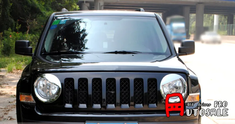 Накладка на переднюю фару Jeep Patriot 2011 2012 2013 2014 2015 2 шт.|Хромирование| |