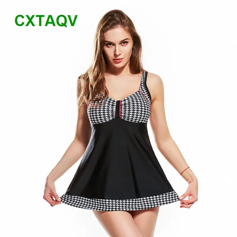 2018 новый купальник размера плюс 3XL 4XL 5XL 6XL с высоким эластичным принтом Ласточка