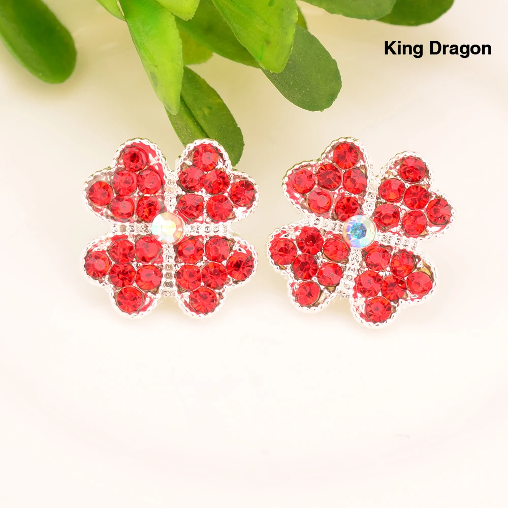 Металлические стразы в форме сердца King Dragon, пуговицы для украшения цветов, 13 мм, 20 шт./лот, серебристые Стразы KD503