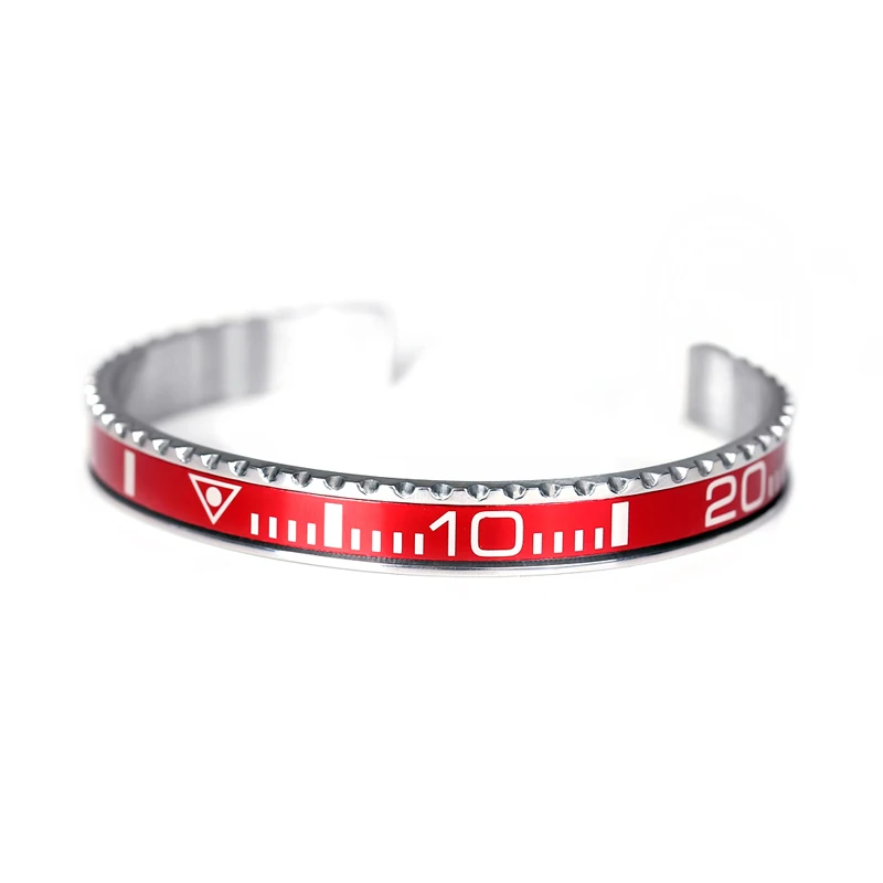 RED Титановая сталь бразильские Pulseras винтажный позолоченный браслет для мужчин из нержавеющей стали манжета Спидометр браслет - Окраска металла: RED