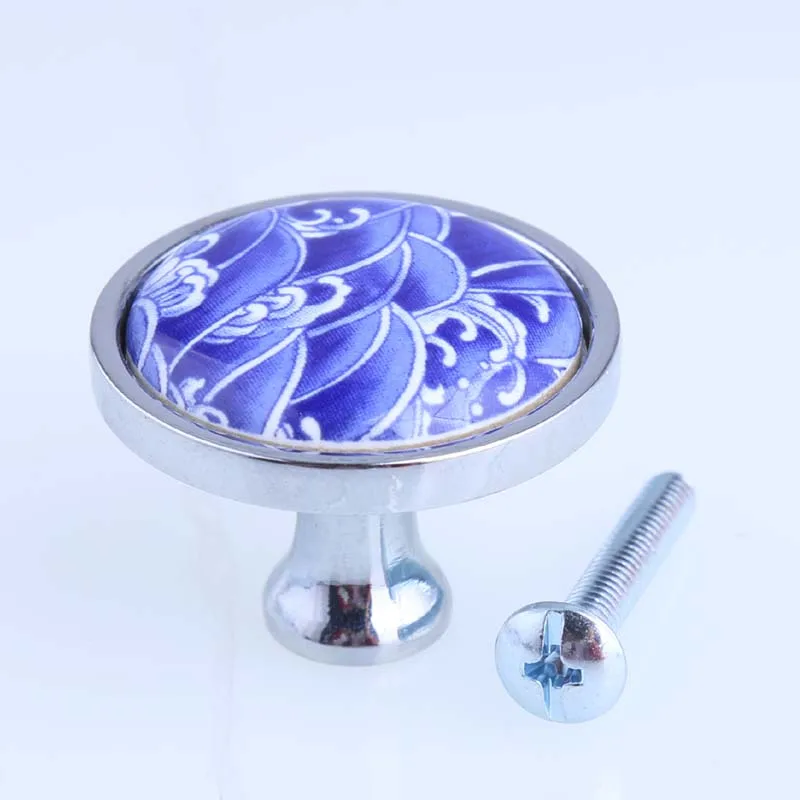 76 мм современная мода синий и белый фарфор ТВ шкаф винный ручка Потяните