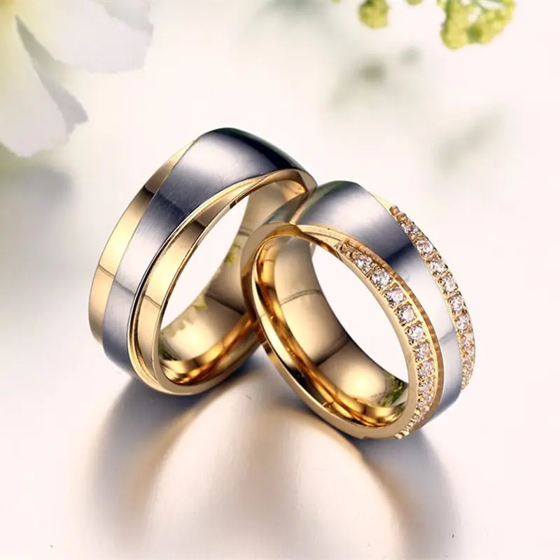Кольцо из нержавеющей стали AliExpress для пары модное кольцо с микро оплатой и 3A