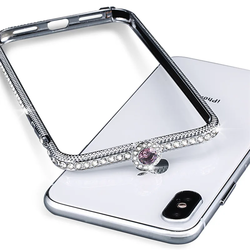 Металлический чехол со стразами для iPhone XS Max XR X 6 6S 7 8 Plus
