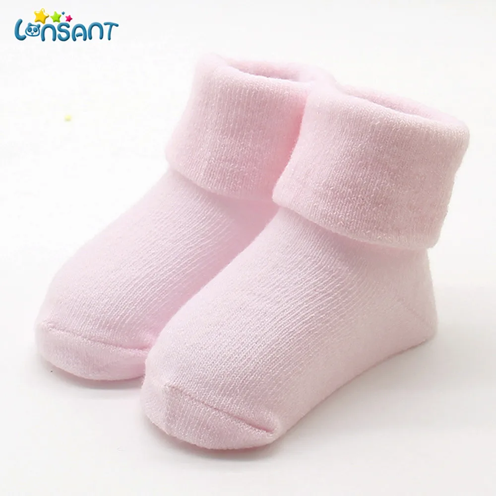 LONSANT New Hot Baby Girls Boys Cartoon Newborn Kids Comfortable Solid Cute Cotton Sock Slippers Warm Ankle Socks | Детская одежда и
