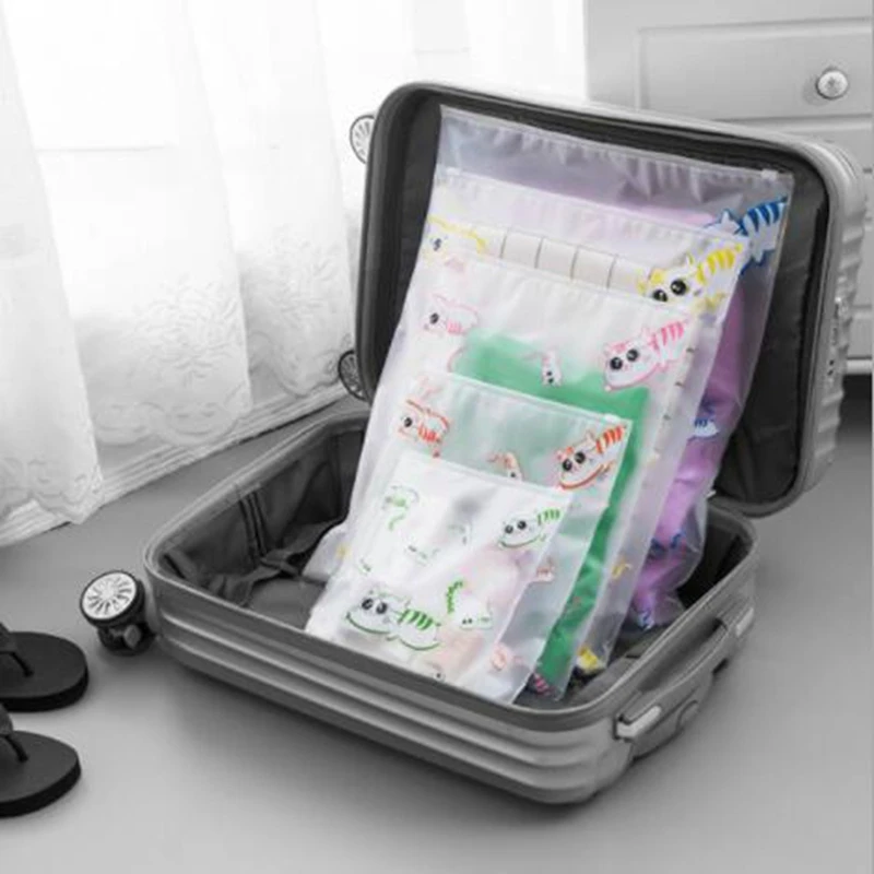 Fashion Cat Travel Transparent Cosmetic Bag t Zipper Luggage Partition Storage Bags for Clothes and Underwear Packing Organizer | Дом и сад
