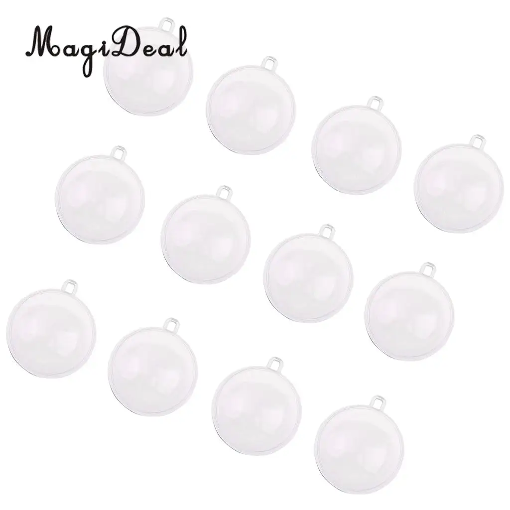 

12pcs Round Candy Boxes Clear Wedding Party Christmas Tree Birthday Baby Shower DIY Hanging Balls Bauble 6cm 7cm 8cm