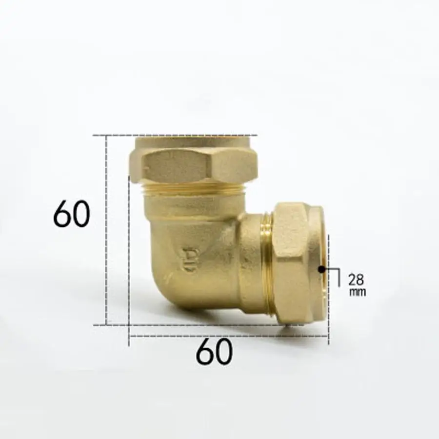 

Fit Tube OD 28mm Brass Compression Fitting Union Elbow Connector Water Gas Fuel