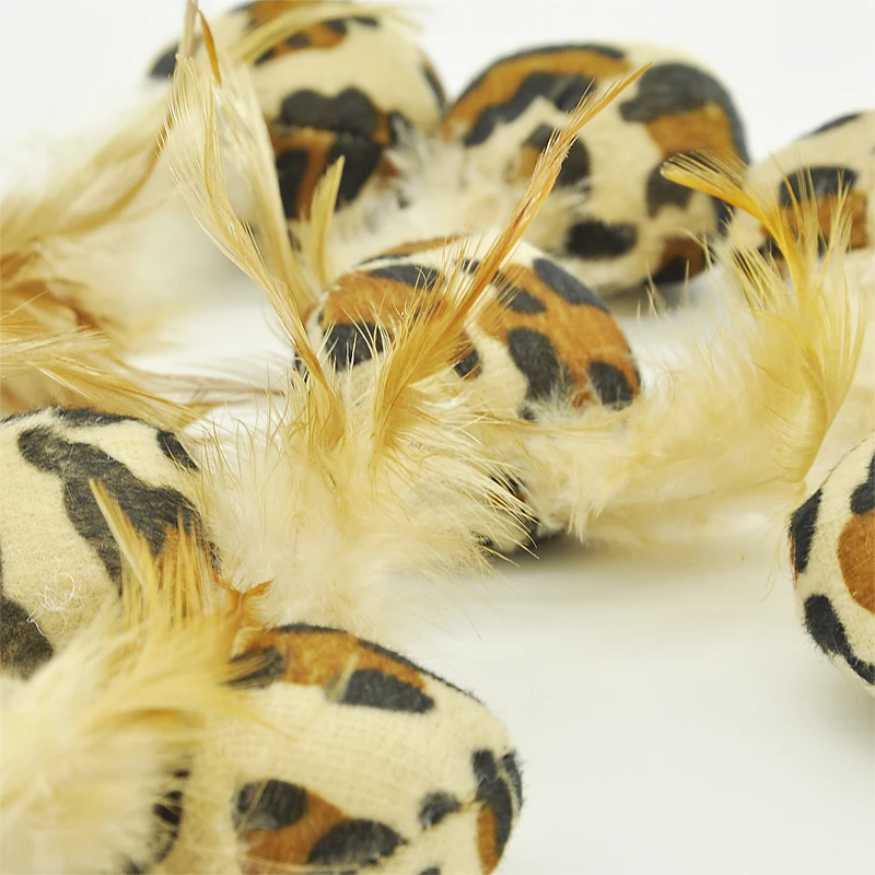 10 шт./лот леопардовый дизайн игрушки для кошек мини игр с пером и мышей|cat toy|pet cat
