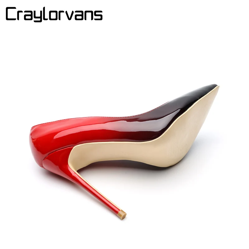 Craylorvans/классические красные и черные двухцветные туфли на высоком каблуке