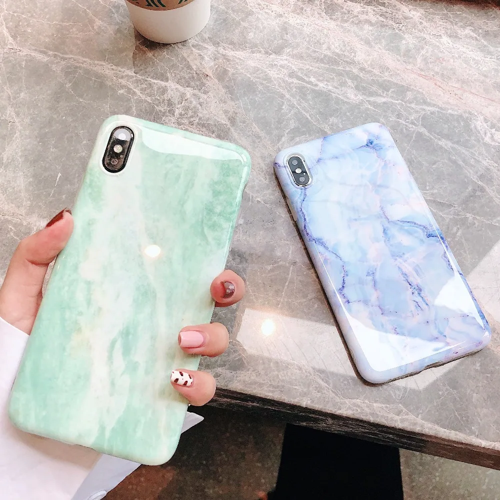 Мраморный чехол для телефона iPhone 6 силикон iphone 8 Plus Чехлы Apple полная защита XS Max XR 7 S