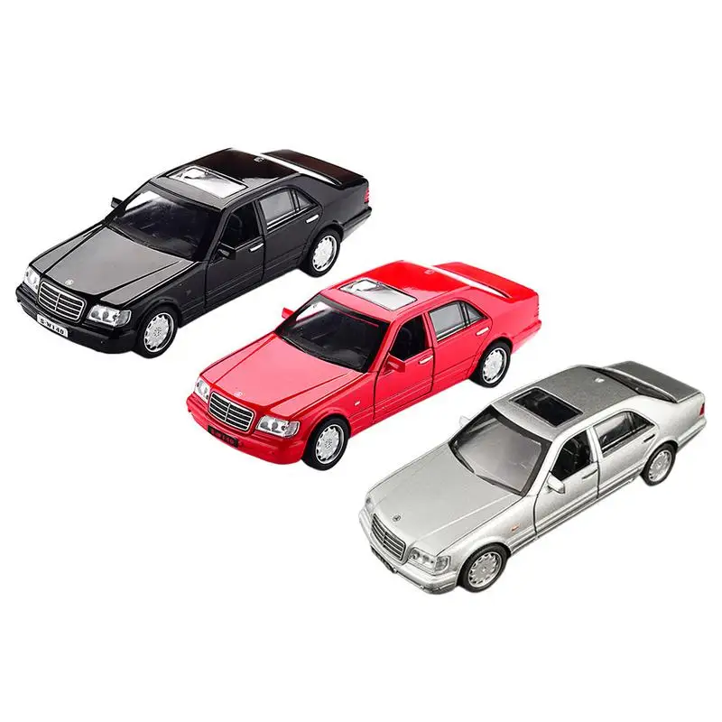 1:32 игрушка для Mercedes-Benz S-W140 сплав модель автомобиля звуковой светильник вытяжной игрушечный автомобиль