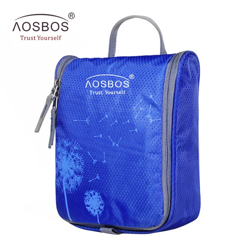 blue Aosbos Водонепроницаемая Нейлоновая Сумочка для макияжа для женщин и мужчин, модный дорожный органайзер, косметичка, портативная косметичка, neceser mujer - Цвет: blue