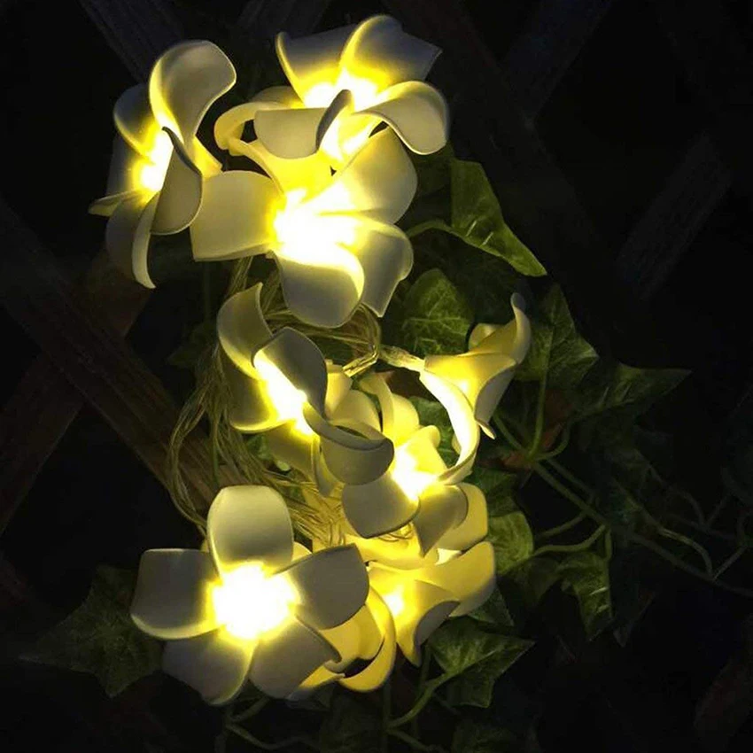 Креативные СВЕТОДИОДНЫЕ гирлянды DIY frangipani цветочное праздничное освещение для