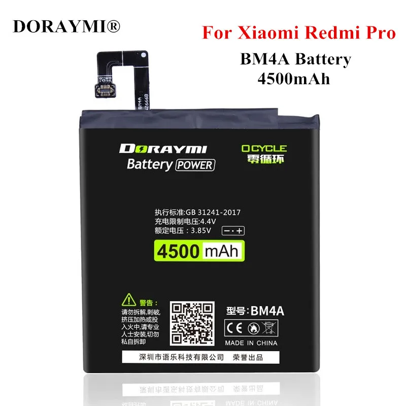 DORAYMI батарея для мобильного телефона BM4A 4500 мАч для Xiaomi Redmi Pro батарея высокого качества сменные батареи с инструментами
