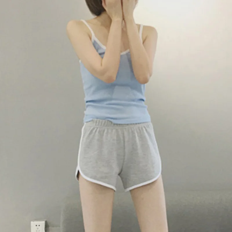 Женские повседневные шорты в стиле пэчворк Эластичные Обтягивающие для фитнеса